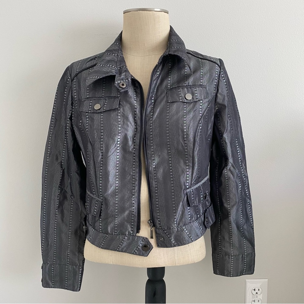 Patchington Size 6 Silver Pattern Jacket 90’s Y2k - image 1